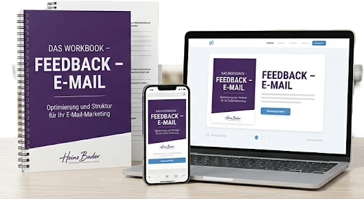 Workbook Feedback-E-Mail – Optimierung und Struktur, Cover mit Laptop und Smartphone